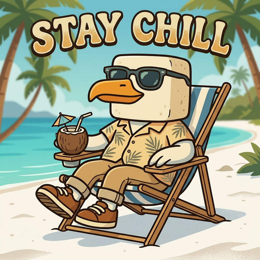 Chillgull relaxing on the beach