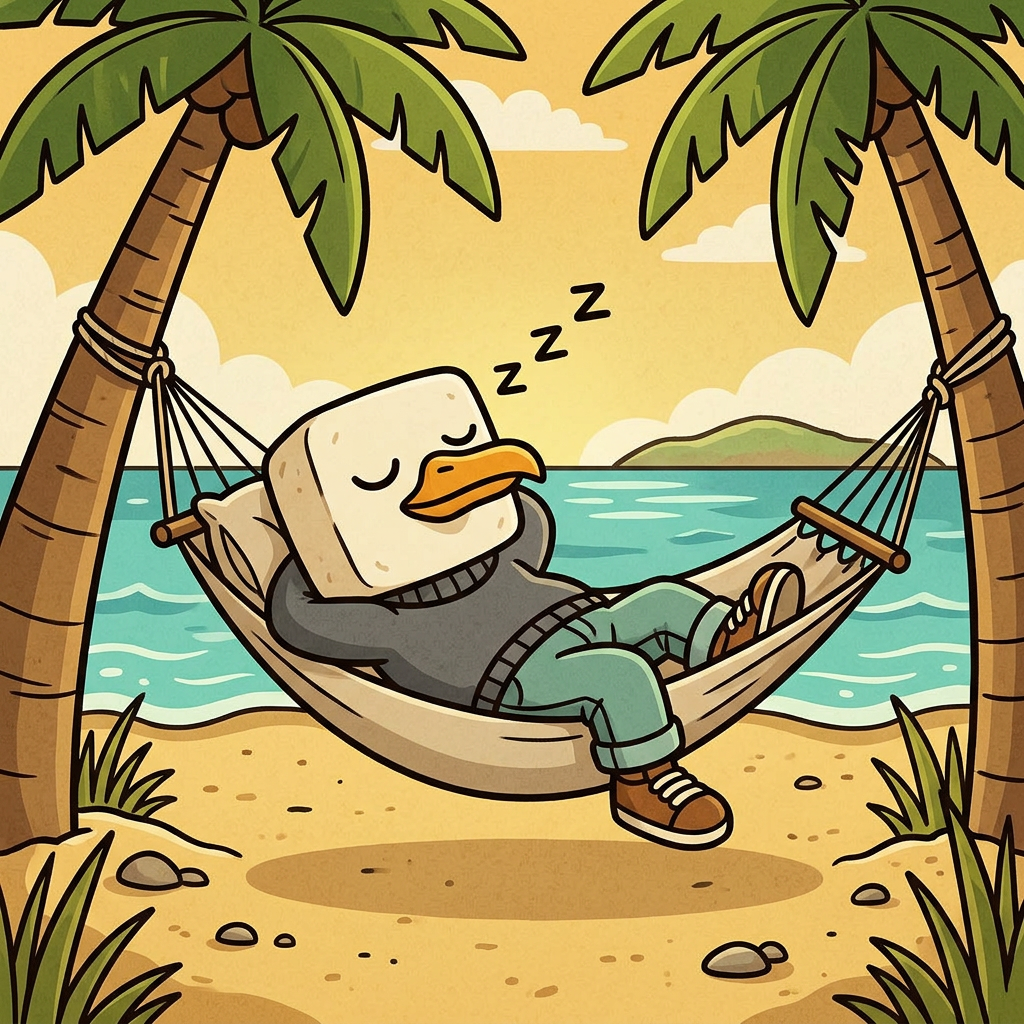 Chillgull sleeping in a hammock