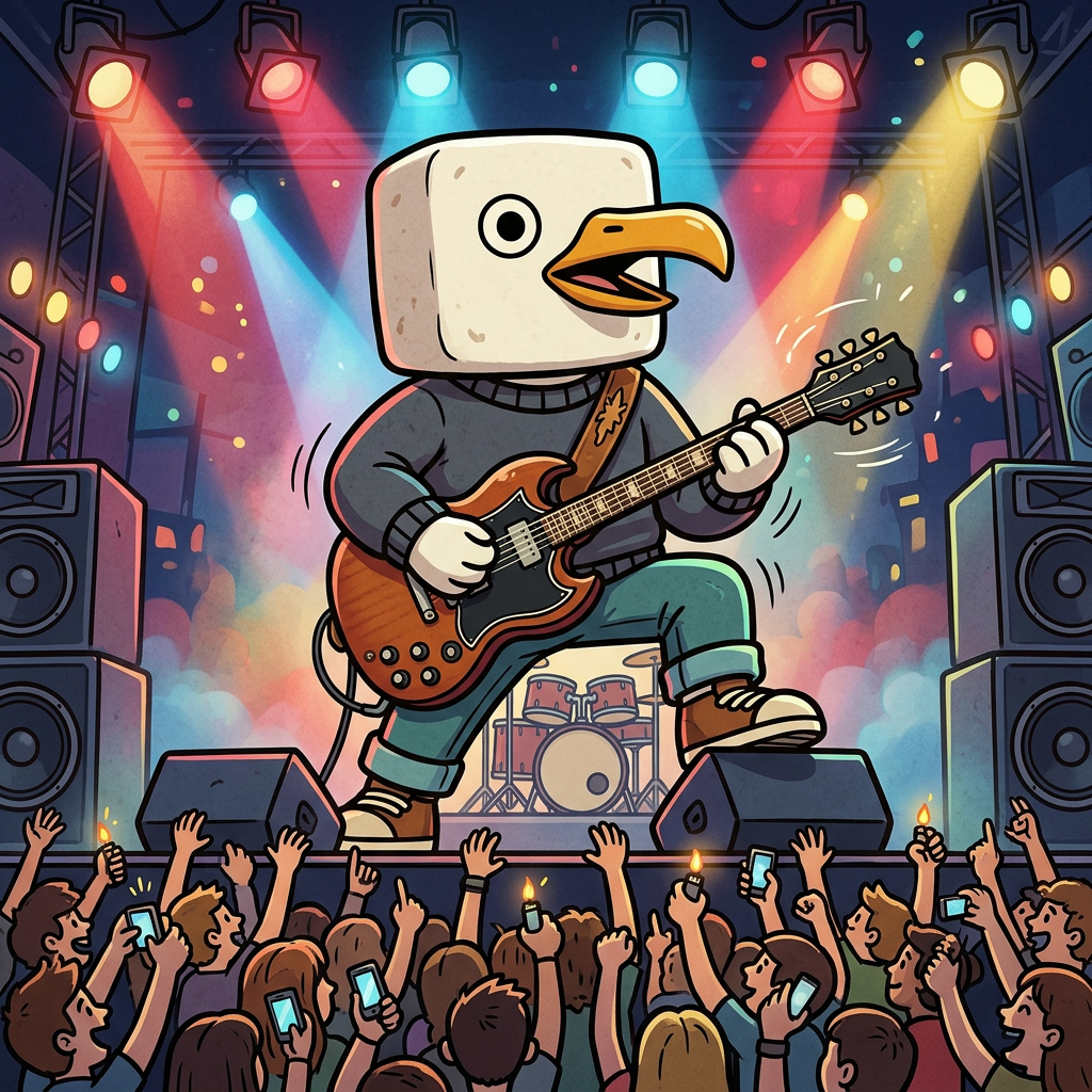 Chillgull rocking out on guitar