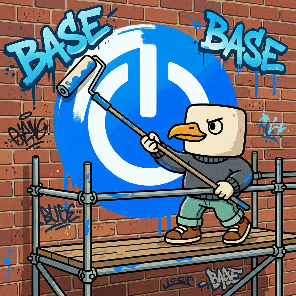 Chillgull painting a Base mural